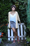 Open knit cardigan (Butter yellow)