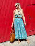 Turquoise floral jumpsuit