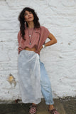 Floral sheer lace wrap skirt
