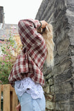 Burgundy plaid jacket