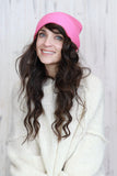 Knit beanie ( Bright pink)