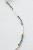 Sage and white beaded necklace