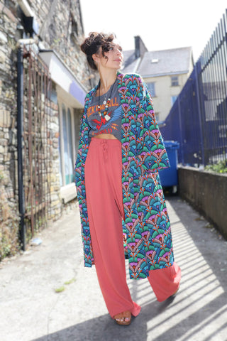 Colourful fan kimono