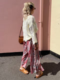Pink diamond floral trousers
