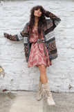 Earth toned geometric knit cardigan