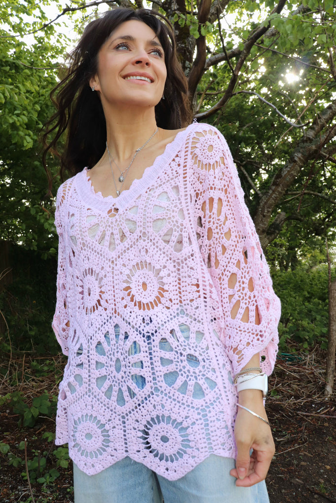 Blush crochet top
