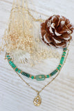 Beaded layered teardrop necklace