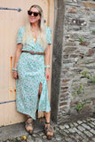 Mint ditsy floral dress