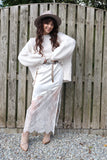 Asymmetrical lace trim skirt (Pearl)