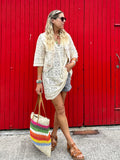 V neck crochet tunic