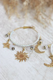 Sun and moon beaded hoops