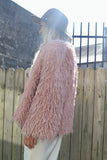Fluffy feather pink jacket