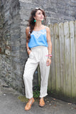 Broderie pocket linen trousers