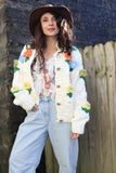 Flower applique cardigan