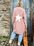 Star back pink cardigan