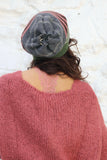 Multiway stripe beanie (Khaki)