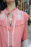 Peach embroidered blouse