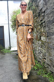 Ditsy floral tan dress
