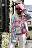 Granny square knit cardigan