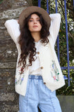 Floral embroidered knit waistcoat