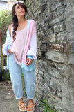 Colour block cardigan with buttons