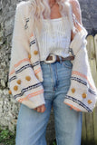 Stripe pom pom detail cardigan