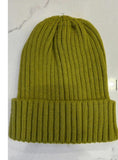 Ribbed knit beanie (Olive green)