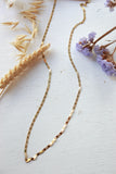 Long gold link necklace