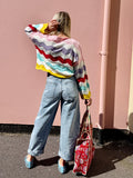 Colourful zig zag knit jumper