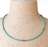Turquoise beaded barrel necklace