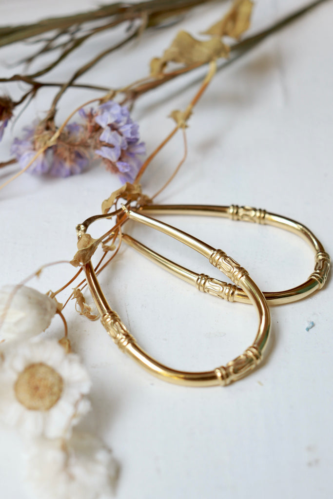 Drop bali hoops (Gold)