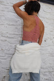 Longline floral lace bralette (peachy pink)