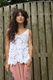 Floral crochet tank top