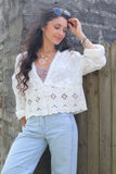 Crochet end embroidered blouse