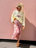 Pink diamond floral trousers