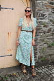 Mint ditsy floral dress