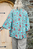 Turquoise floral kimono