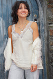 Lace trim cheesecloth cami