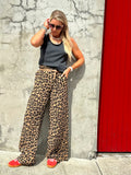 Leopard print cotton trousers