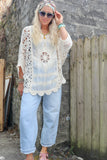 Longline crochet top (Beige)