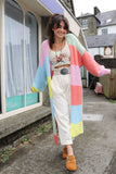 Long colour block cardigan