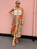 Broderie embellished aztec dress