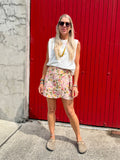 Floral wrap skort