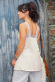 Lace trim cheesecloth cami