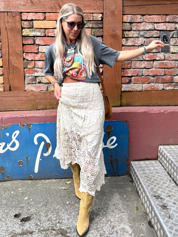 Crochet lace skirt