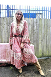 Red paisley midi dress
