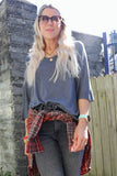 Grey scoop neck t shirt