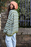 Moss green slouchy stripe jumper