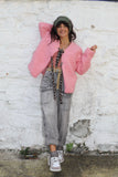 Pink fluffy tie Jacket