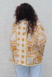 Mustard crochet knit kimono